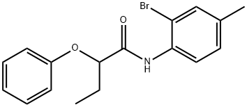 N-(2-bromo-4-methylphenyl)-2-phenoxybutanamide 结构式