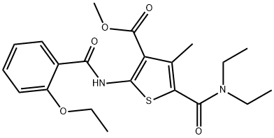 methyl 5-(diethylcarbamoyl)-2-[(2-ethoxybenzoyl)amino]-4-methylthiophene-3-carboxylate 结构式