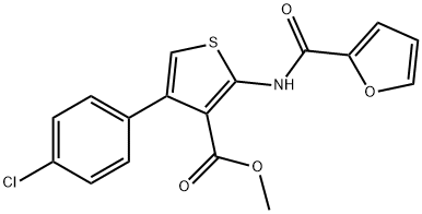 methyl 4-(4-chlorophenyl)-2-(furan-2-carbonylamino)thiophene-3-carboxylate 结构式