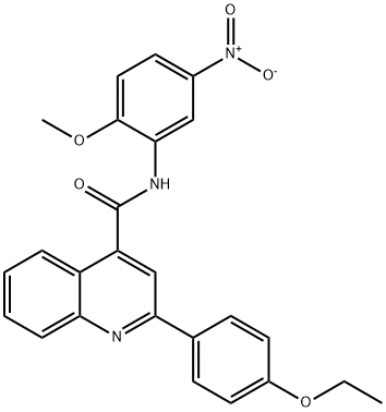 2-(4-ethoxyphenyl)-N-(2-methoxy-5-nitrophenyl)quinoline-4-carboxamide 结构式