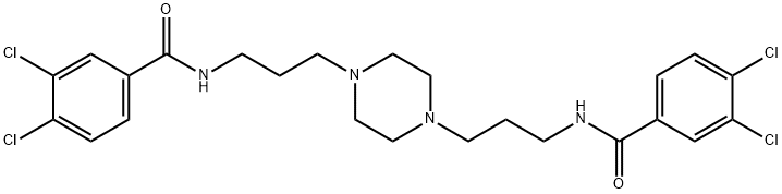 3,4-dichloro-N-[3-[4-[3-[(3,4-dichlorobenzoyl)amino]propyl]piperazin-1-yl]propyl]benzamide 结构式