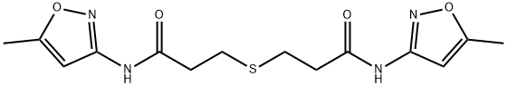 N-(5-methyl-1,2-oxazol-3-yl)-3-[3-[(5-methyl-1,2-oxazol-3-yl)amino]-3-oxopropyl]sulfanylpropanamide 结构式