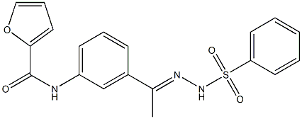 N-[3-[(E)-N-(benzenesulfonamido)-C-methylcarbonimidoyl]phenyl]furan-2-carboxamide 结构式