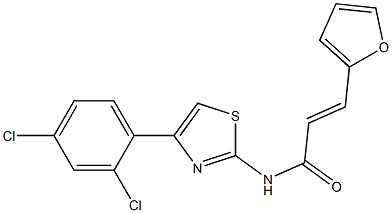 (E)-N-[4-(2,4-dichlorophenyl)-1,3-thiazol-2-yl]-3-(furan-2-yl)prop-2-enamide 结构式