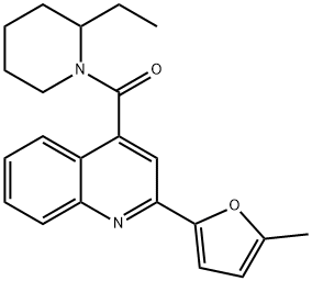 (2-ethylpiperidin-1-yl)-[2-(5-methylfuran-2-yl)quinolin-4-yl]methanone 结构式