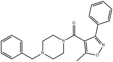 (4-benzylpiperazin-1-yl)-(5-methyl-3-phenyl-1,2-oxazol-4-yl)methanone 结构式