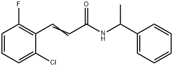 (E)-3-(2-chloro-6-fluorophenyl)-N-(1-phenylethyl)prop-2-enamide 结构式