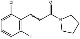 (E)-3-(2-chloro-6-fluorophenyl)-1-pyrrolidin-1-ylprop-2-en-1-one 结构式