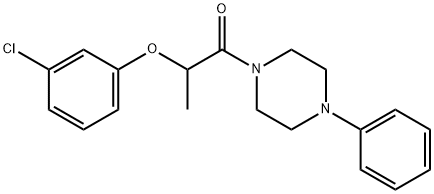 2-(3-chlorophenoxy)-1-(4-phenylpiperazin-1-yl)propan-1-one 结构式