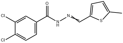 3,4-dichloro-N-[(E)-(5-methylthiophen-2-yl)methylideneamino]benzamide 结构式