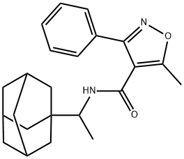 N-[1-(1-adamantyl)ethyl]-5-methyl-3-phenyl-1,2-oxazole-4-carboxamide 结构式