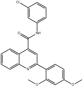 N-(3-chlorophenyl)-2-(2,4-dimethoxyphenyl)quinoline-4-carboxamide 结构式