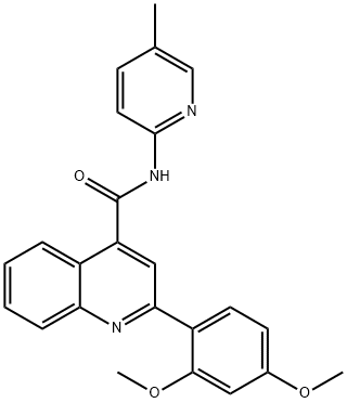 2-(2,4-dimethoxyphenyl)-N-(5-methylpyridin-2-yl)quinoline-4-carboxamide 结构式