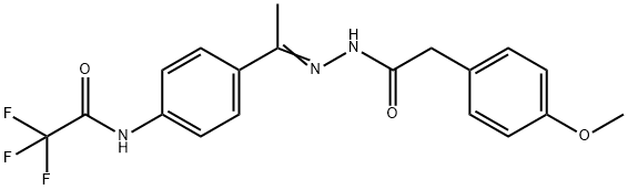 2,2,2-trifluoro-N-[4-[(Z)-N-[[2-(4-methoxyphenyl)acetyl]amino]-C-methylcarbonimidoyl]phenyl]acetamide 结构式