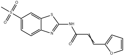 (E)-3-(furan-2-yl)-N-(6-methylsulfonyl-1,3-benzothiazol-2-yl)prop-2-enamide 结构式