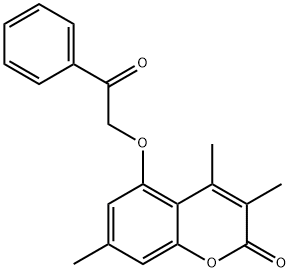 3,4,7-trimethyl-5-phenacyloxychromen-2-one 结构式