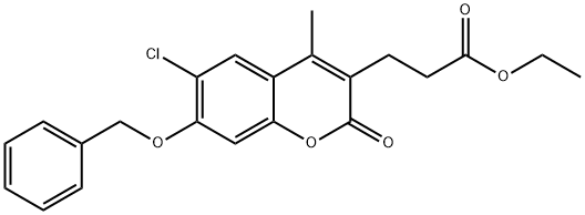 ethyl 3-(6-chloro-4-methyl-2-oxo-7-phenylmethoxychromen-3-yl)propanoate 结构式