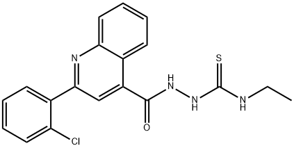 1-[[2-(2-chlorophenyl)quinoline-4-carbonyl]amino]-3-ethylthiourea 结构式