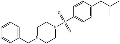 1-benzyl-4-[4-(2-methylpropyl)phenyl]sulfonylpiperazine 结构式