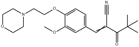 (2Z)-2-[[3-methoxy-4-(2-morpholin-4-ylethoxy)phenyl]methylidene]-4,4-dimethyl-3-oxopentanenitrile 结构式