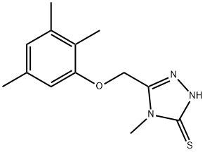 4-methyl-3-[(2,3,5-trimethylphenoxy)methyl]-1H-1,2,4-triazole-5-thione 结构式