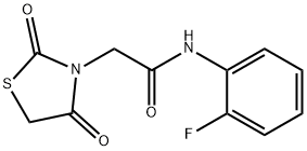 2-(2,4-dioxo-1,3-thiazolidin-3-yl)-N-(2-fluorophenyl)acetamide 结构式