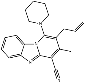 3-methyl-1-piperidin-1-yl-2-prop-2-enylpyrido[1,2-a]benzimidazole-4-carbonitrile 结构式