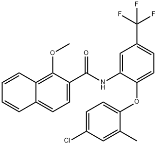 N-[2-(4-chloro-2-methylphenoxy)-5-(trifluoromethyl)phenyl]-1-methoxynaphthalene-2-carboxamide 结构式