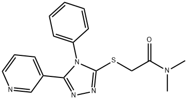 N,N-dimethyl-2-[(4-phenyl-5-pyridin-3-yl-1,2,4-triazol-3-yl)sulfanyl]acetamide 结构式