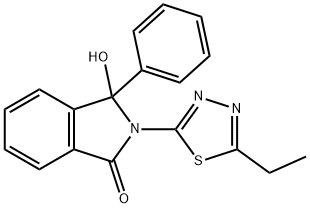 2-(5-ethyl-1,3,4-thiadiazol-2-yl)-3-hydroxy-3-phenylisoindol-1-one 结构式