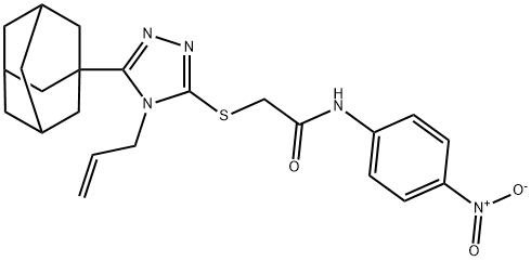 2-[[5-(1-adamantyl)-4-prop-2-enyl-1,2,4-triazol-3-yl]sulfanyl]-N-(4-nitrophenyl)acetamide 结构式