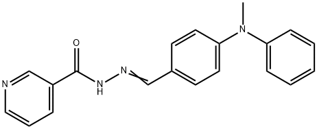 N-[(E)-[4-(N-methylanilino)phenyl]methylideneamino]pyridine-3-carboxamide 结构式