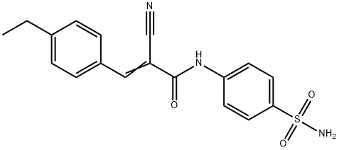 (E)-2-cyano-3-(4-ethylphenyl)-N-(4-sulfamoylphenyl)prop-2-enamide 结构式