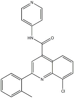 8-chloro-2-(2-methylphenyl)-N-pyridin-4-ylquinoline-4-carboxamide 结构式