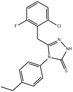 3-[(2-chloro-6-fluorophenyl)methyl]-4-(4-ethylphenyl)-1H-1,2,4-triazole-5-thione 结构式