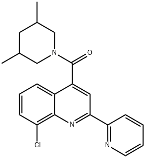 (8-chloro-2-pyridin-2-ylquinolin-4-yl)-(3,5-dimethylpiperidin-1-yl)methanone 结构式