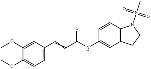 (E)-3-(3,4-dimethoxyphenyl)-N-(1-methylsulfonyl-2,3-dihydroindol-5-yl)prop-2-enamide 结构式