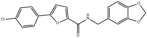 N-(1,3-benzodioxol-5-ylmethyl)-5-(4-chlorophenyl)furan-2-carboxamide 结构式