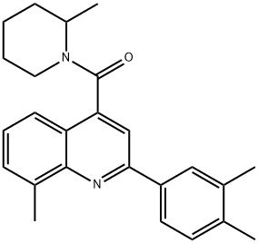 [2-(3,4-dimethylphenyl)-8-methylquinolin-4-yl]-(2-methylpiperidin-1-yl)methanone 结构式