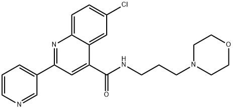 6-chloro-N-(3-morpholin-4-ylpropyl)-2-pyridin-3-ylquinoline-4-carboxamide 结构式