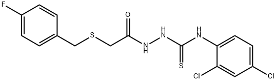 1-(2,4-dichlorophenyl)-3-[[2-[(4-fluorophenyl)methylsulfanyl]acetyl]amino]thiourea 结构式