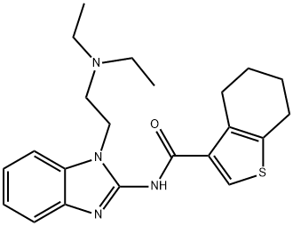 N-[1-[2-(diethylamino)ethyl]benzimidazol-2-yl]-4,5,6,7-tetrahydro-1-benzothiophene-3-carboxamide 结构式