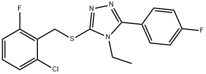 3-[(2-chloro-6-fluorophenyl)methylsulfanyl]-4-ethyl-5-(4-fluorophenyl)-1,2,4-triazole 结构式