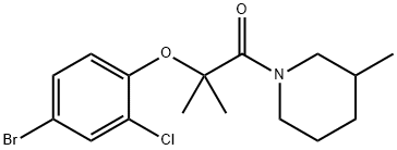 2-(4-bromo-2-chlorophenoxy)-2-methyl-1-(3-methylpiperidin-1-yl)propan-1-one 结构式