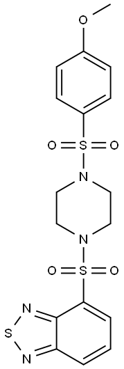 4-[4-(4-methoxyphenyl)sulfonylpiperazin-1-yl]sulfonyl-2,1,3-benzothiadiazole 结构式