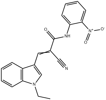 (E)-2-cyano-3-(1-ethylindol-3-yl)-N-(2-nitrophenyl)prop-2-enamide 结构式