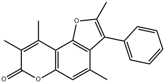 2,4,8,9-tetramethyl-3-phenylfuro[2,3-f]chromen-7-one 结构式