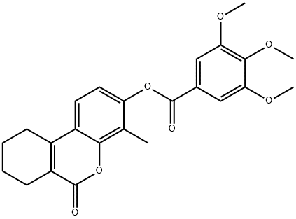 (4-methyl-6-oxo-7,8,9,10-tetrahydrobenzo[c]chromen-3-yl) 3,4,5-trimethoxybenzoate 结构式