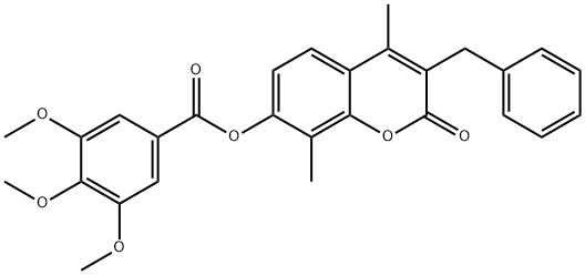 (3-benzyl-4,8-dimethyl-2-oxochromen-7-yl) 3,4,5-trimethoxybenzoate 结构式