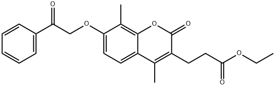 ethyl 3-(4,8-dimethyl-2-oxo-7-phenacyloxychromen-3-yl)propanoate 结构式